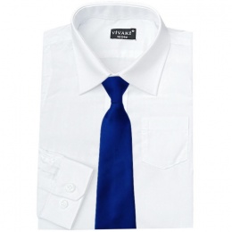 Boys White Formal Shirt & Royal Blue Tie